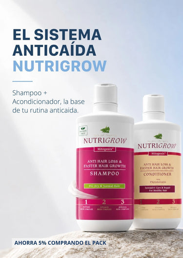 Pack anticaída Nutrigrow Shampoo + Acondicionador + Triconails Maqui